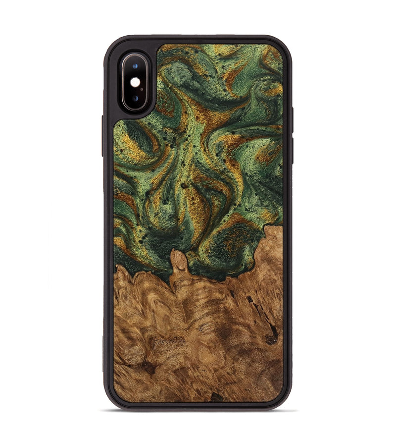 iPhone Xs Max Wood Phone Case - Erma (Green, 746458)