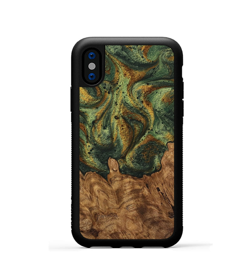 iPhone Xs Wood Phone Case - Erma (Green, 746458)