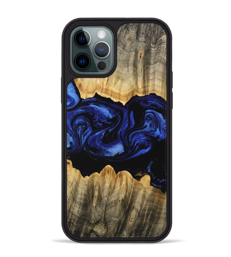 iPhone 12 Pro Max Wood Phone Case - Billye (Blue, 746460)