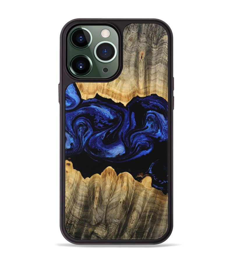 iPhone 13 Pro Max Wood Phone Case - Billye (Blue, 746460)