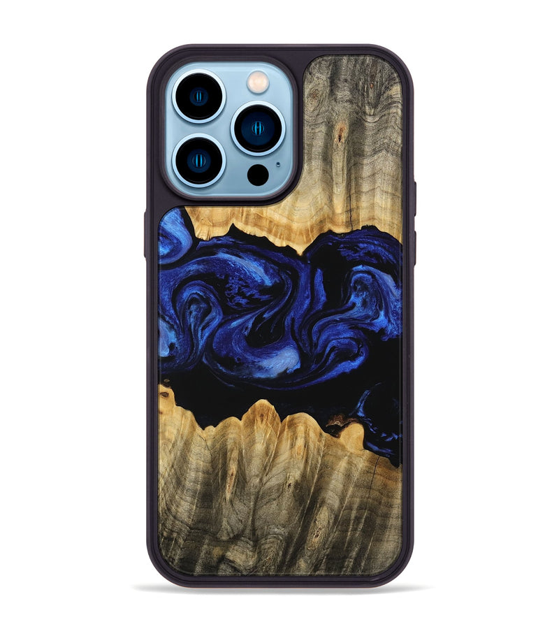 iPhone 14 Pro Max Wood Phone Case - Billye (Blue, 746460)