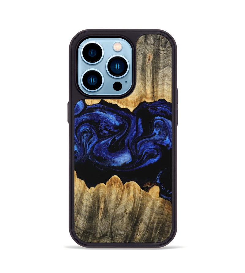 iPhone 14 Pro Wood Phone Case - Billye (Blue, 746460)