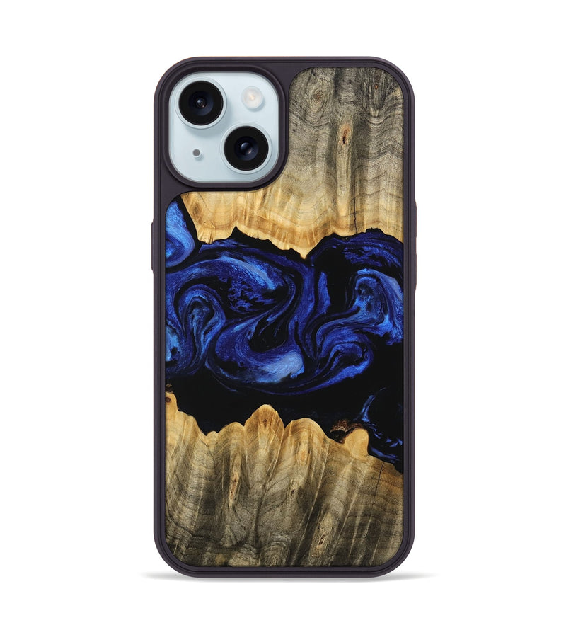 iPhone 15 Wood Phone Case - Billye (Blue, 746460)