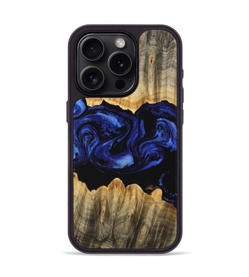 iPhone 15 Pro Wood Phone Case - Billye (Blue, 746460)