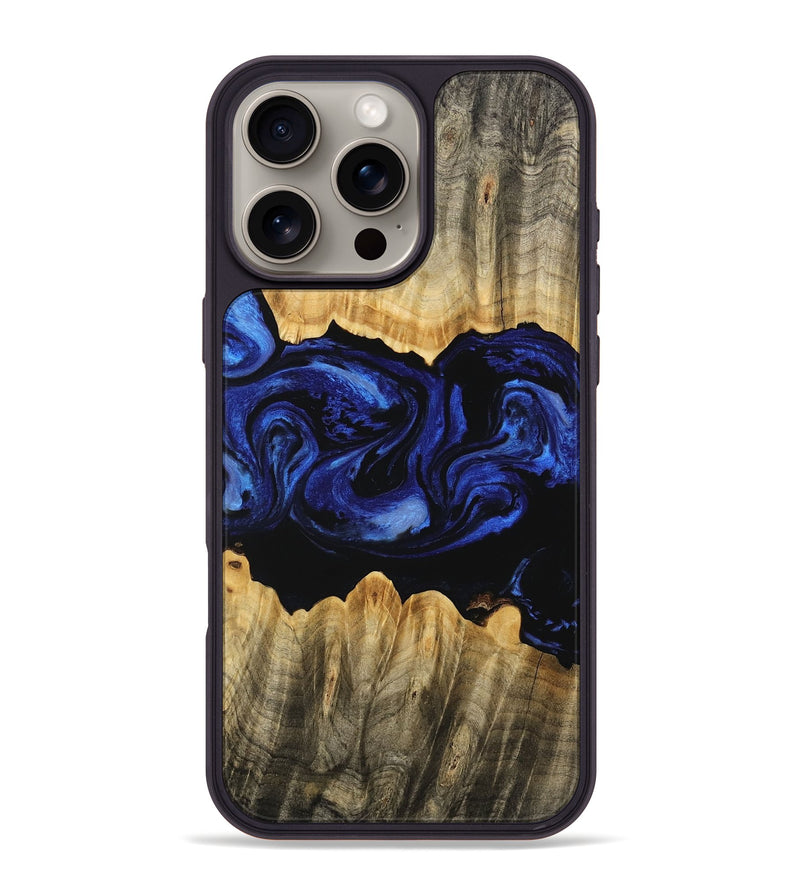 iPhone 16 Pro Max Wood Phone Case - Billye (Blue, 746460)