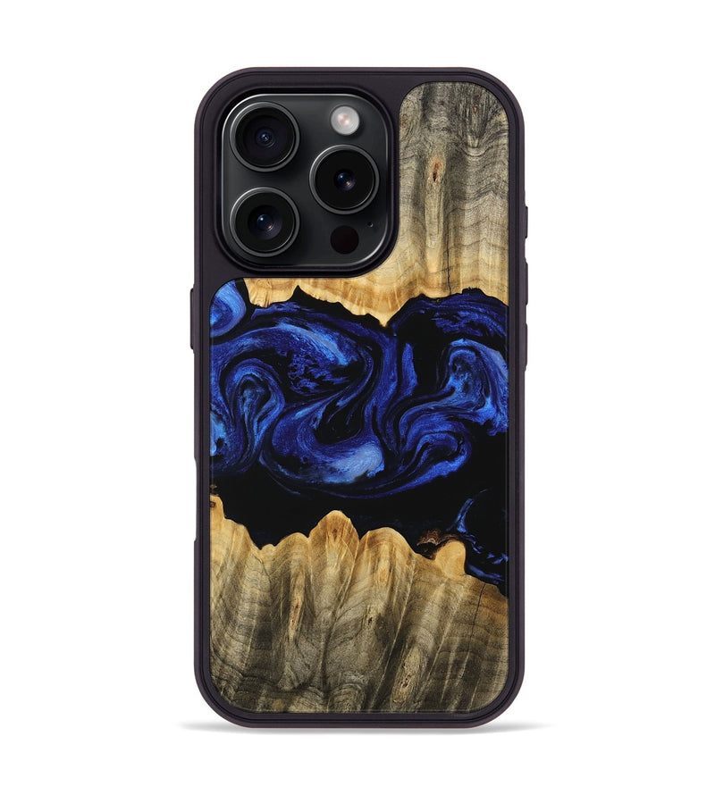 iPhone 16 Pro Wood Phone Case - Billye (Blue, 746460)