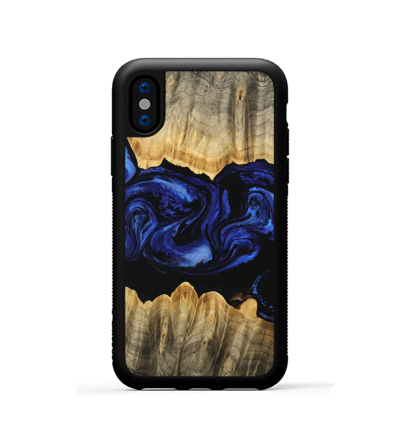 iPhone Xs Wood Phone Case - Billye (Blue, 746460)