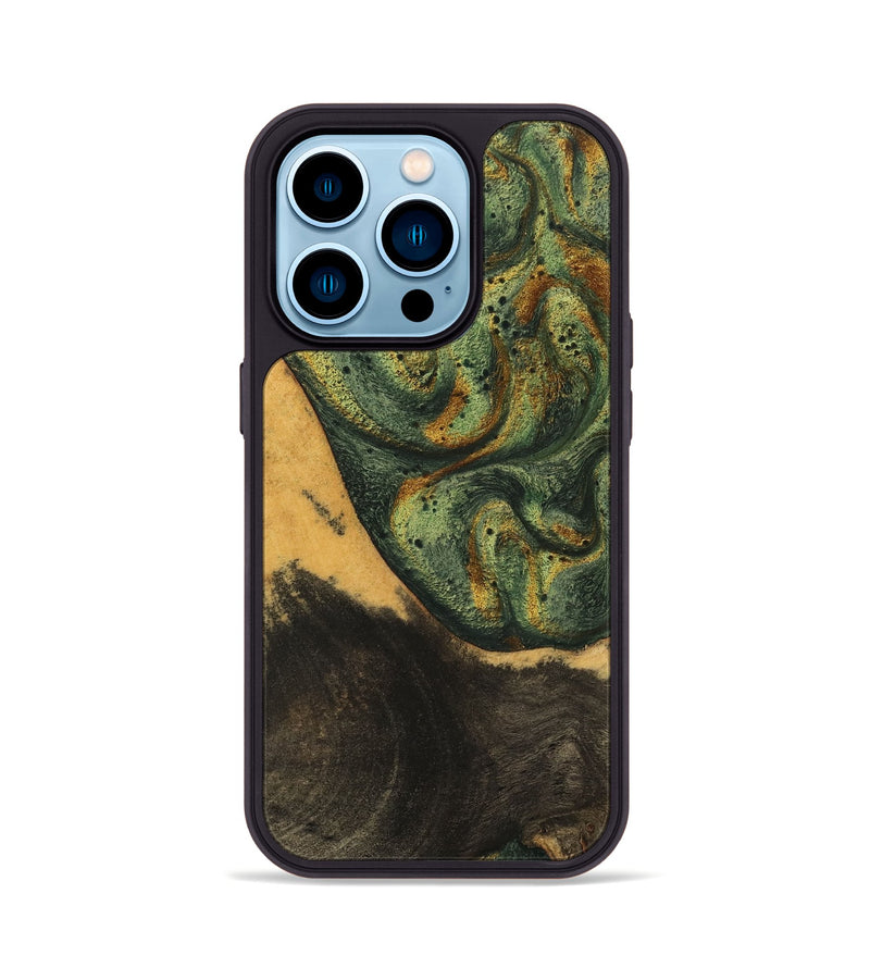 iPhone 14 Pro Wood Phone Case - Aryana (Green, 746462)