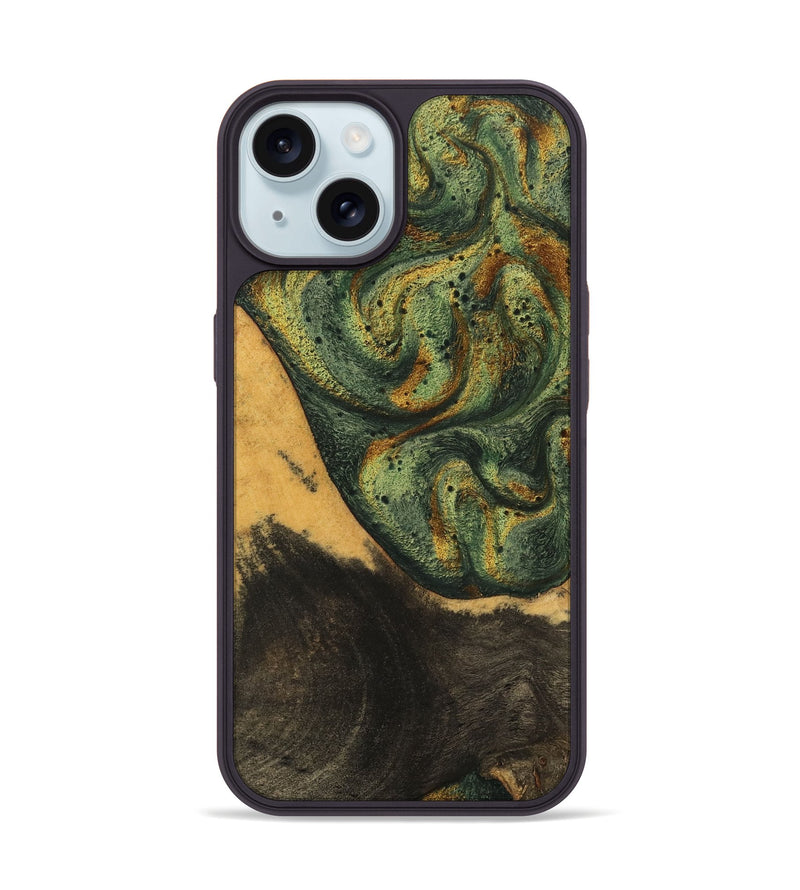 iPhone 15 Wood Phone Case - Aryana (Green, 746462)