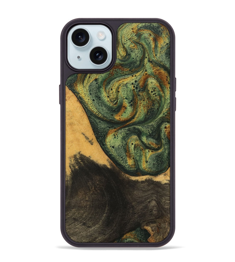 iPhone 15 Plus Wood Phone Case - Aryana (Green, 746462)