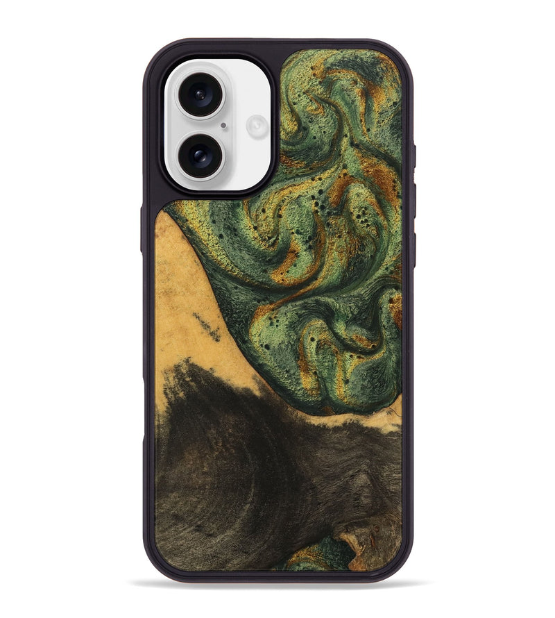 iPhone 16 Plus Wood Phone Case - Aryana (Green, 746462)