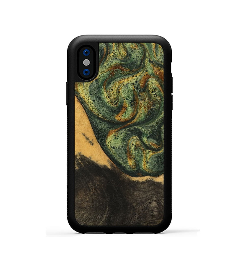 iPhone Xs Wood Phone Case - Aryana (Green, 746462)