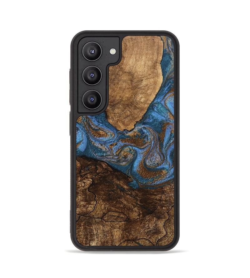 Galaxy S23 Wood Phone Case - Titan (Teal & Gold, 746463)