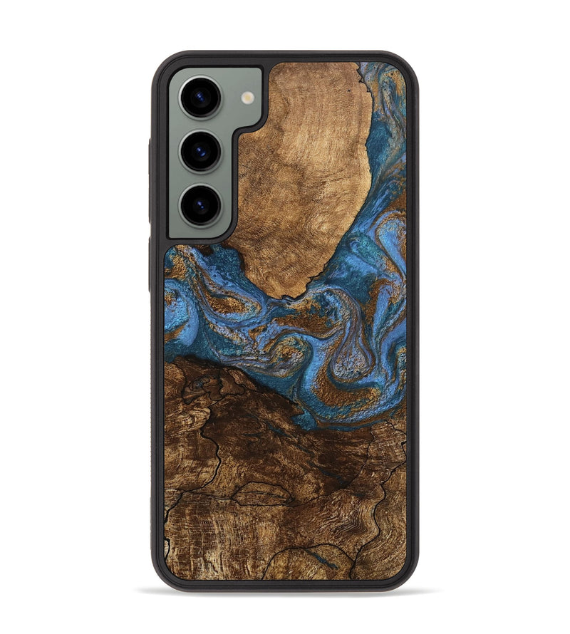 Galaxy S23 Plus Wood Phone Case - Titan (Teal & Gold, 746463)