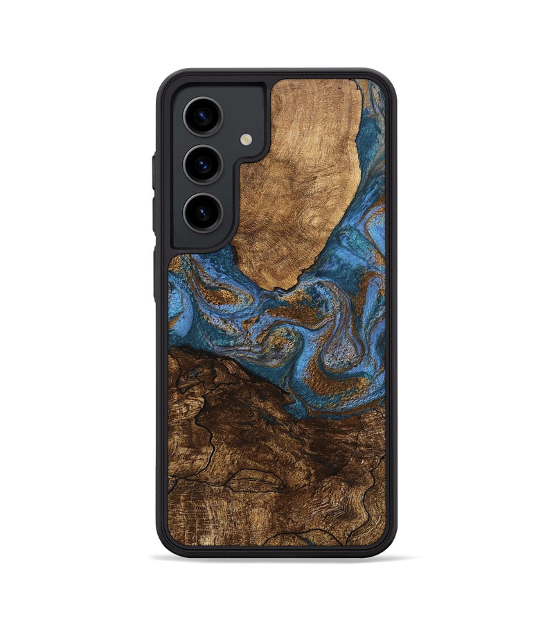 Galaxy S24 Wood Phone Case - Titan (Teal & Gold, 746463)