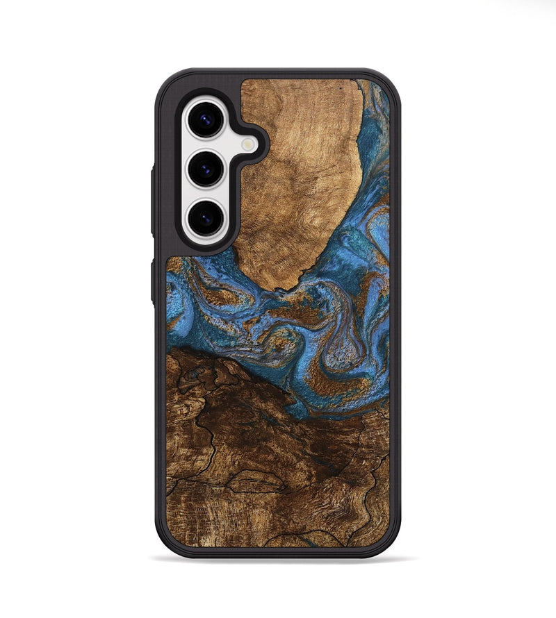 Galaxy S25 Plus Wood Phone Case - Titan (Teal & Gold, 746463)