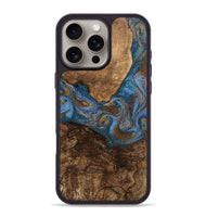 iPhone 16 Pro Max Wood Phone Case - Titan (Teal & Gold, 746463)