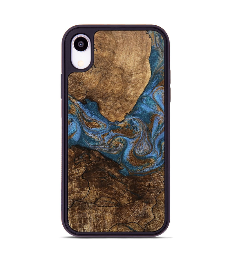 iPhone Xr Wood Phone Case - Titan (Teal & Gold, 746463)