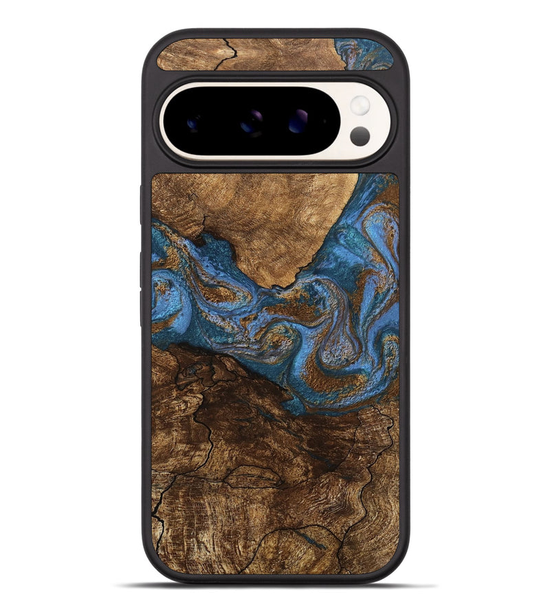 Pixel 9 Pro XL Wood Phone Case - Titan (Teal & Gold, 746463)