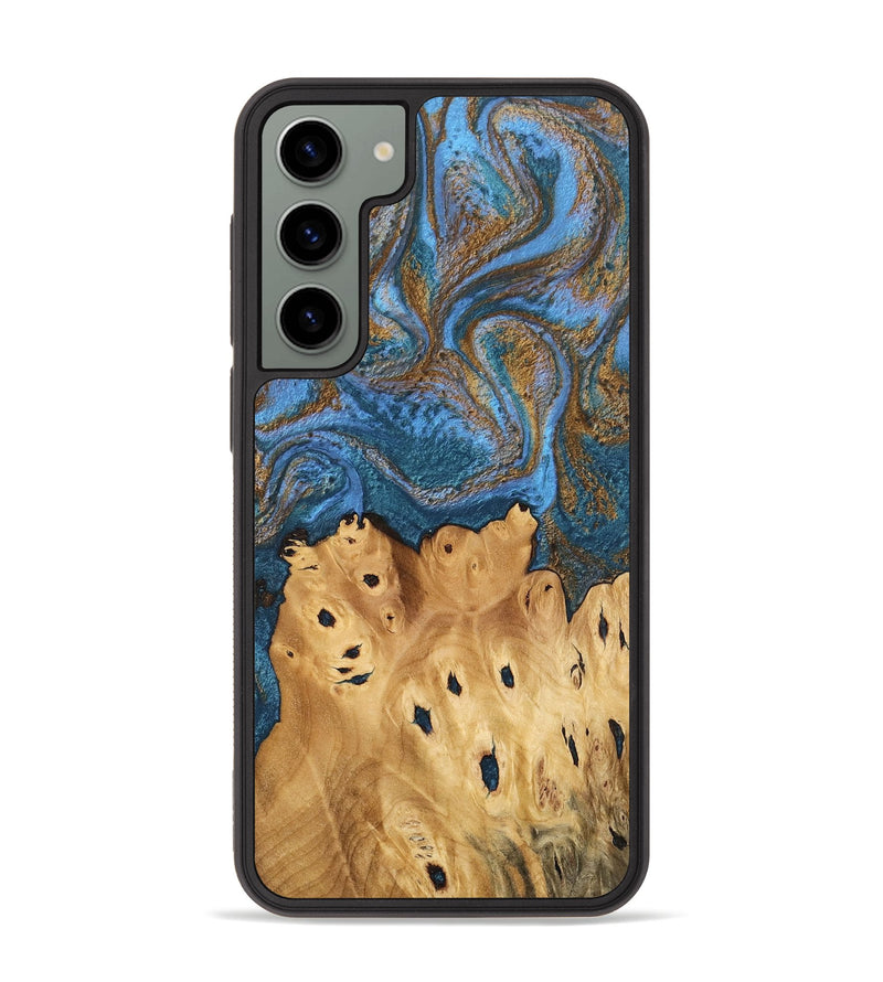 Galaxy S23 Plus Wood Phone Case - Debora (Teal & Gold, 746464)