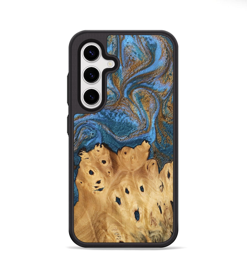 Galaxy S25 Plus Wood Phone Case - Debora (Teal & Gold, 746464)