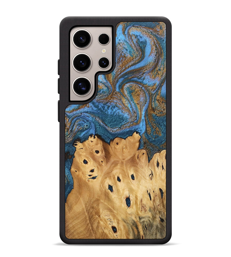 Galaxy S25 Ultra Wood Phone Case - Debora (Teal & Gold, 746464)