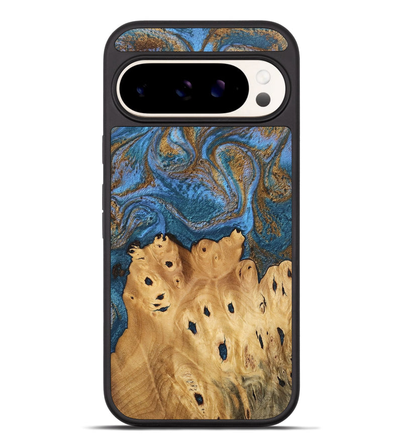 Pixel 9 Pro XL Wood Phone Case - Debora (Teal & Gold, 746464)