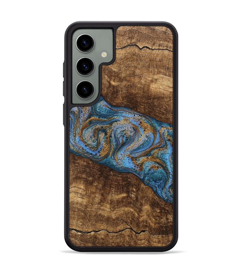 Galaxy S24 Plus Wood Phone Case - Enos (Teal & Gold, 746468)