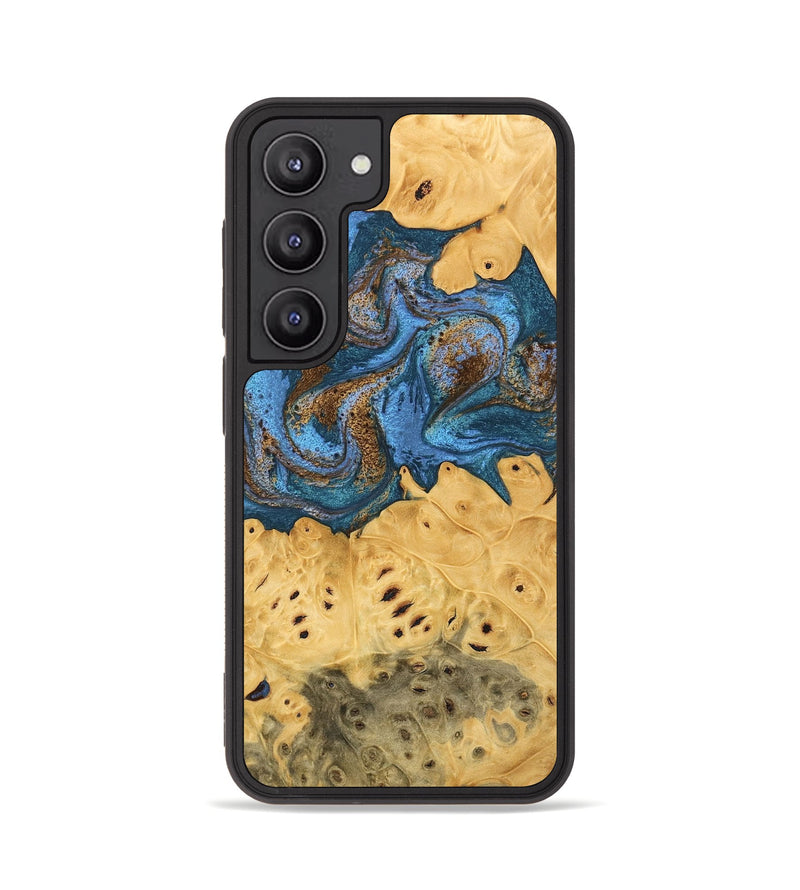 Galaxy S23 Wood Phone Case - Kyree (Teal & Gold, 746470)