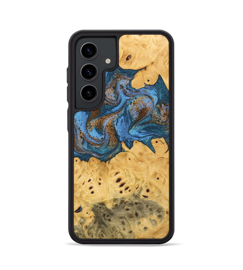 Galaxy S24 Wood Phone Case - Kyree (Teal & Gold, 746470)