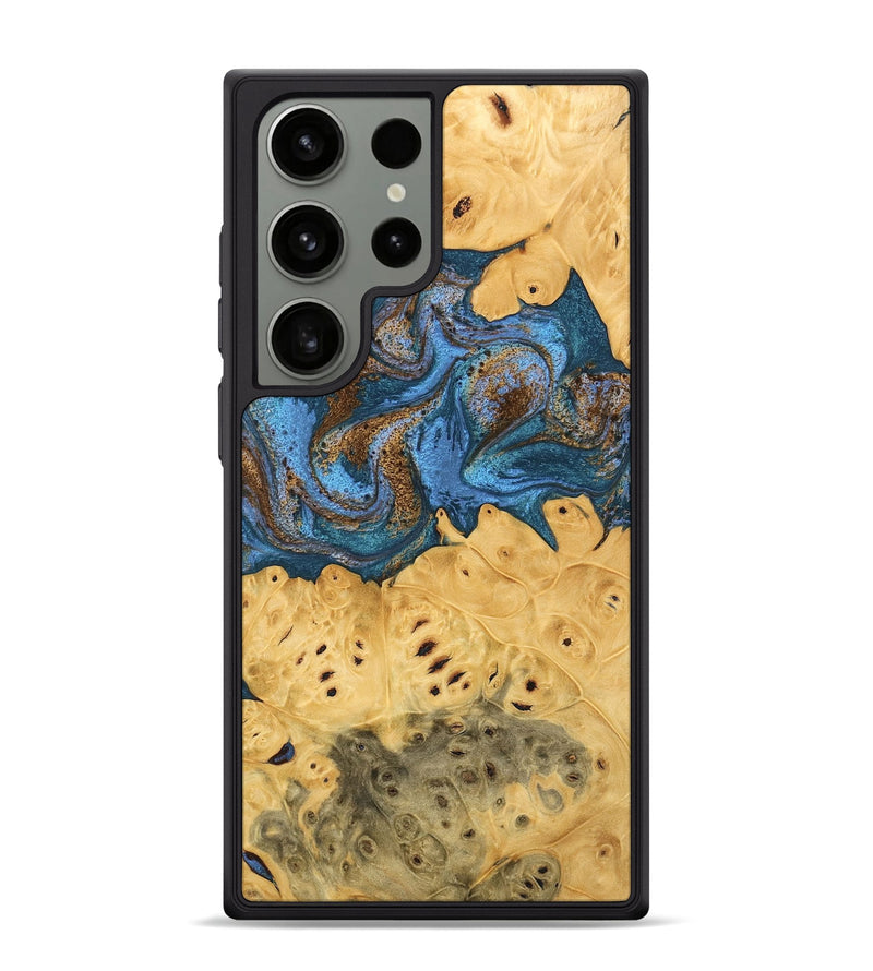 Galaxy S24 Ultra Wood Phone Case - Kyree (Teal & Gold, 746470)