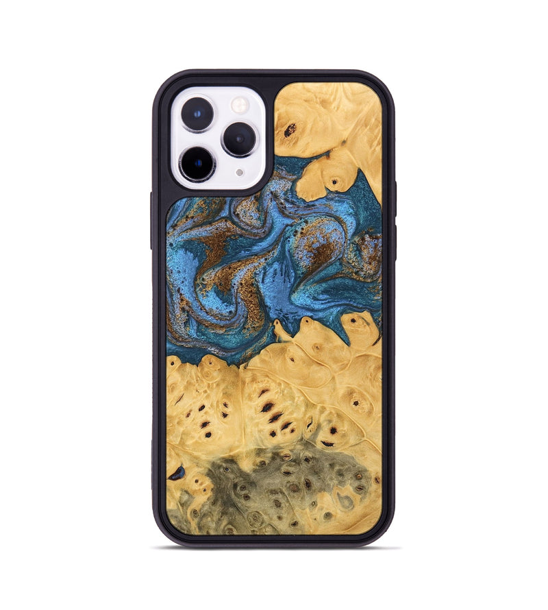 iPhone 11 Pro Wood Phone Case - Kyree (Teal & Gold, 746470)