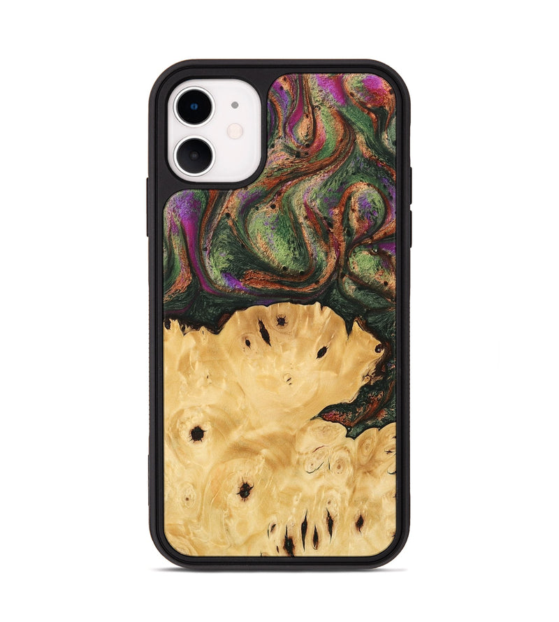 iPhone 11 Wood Phone Case - Davian (Green, 746474)