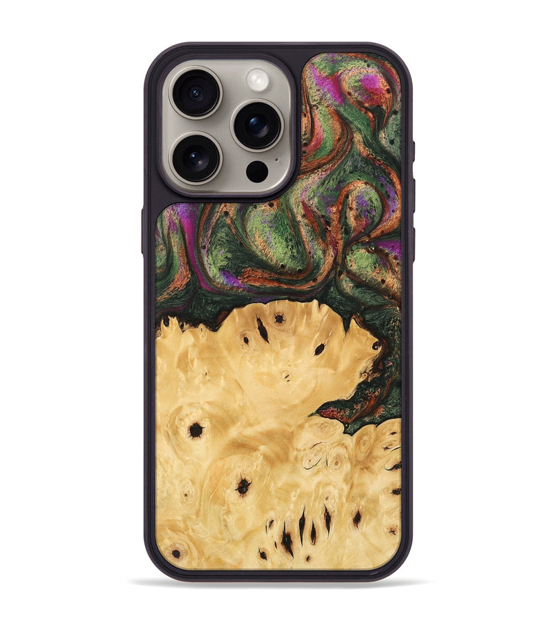 iPhone 15 Pro Max Wood Phone Case - Davian (Green, 746474)