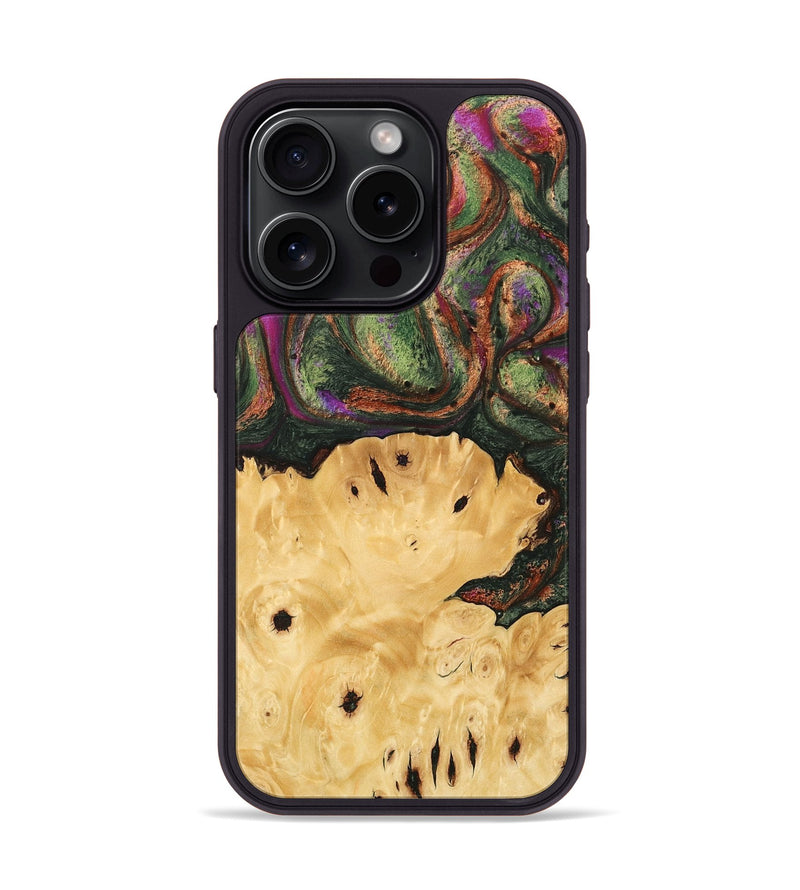 iPhone 15 Pro Wood Phone Case - Davian (Green, 746474)