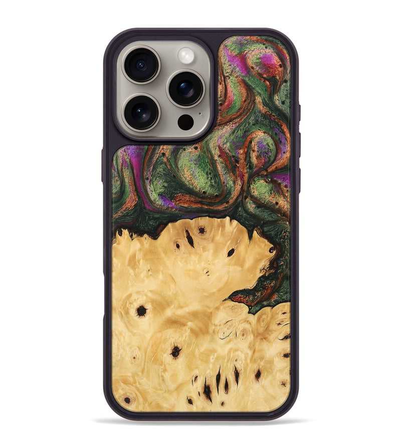 iPhone 16 Pro Max Wood Phone Case - Davian (Green, 746474)