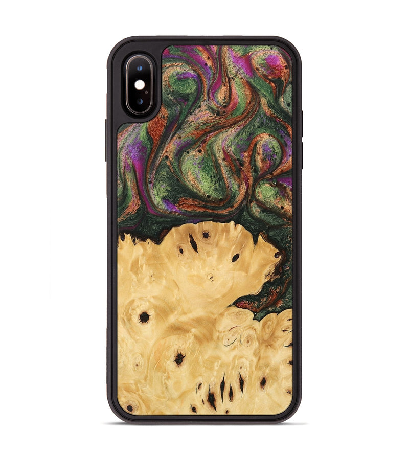 iPhone Xs Max Wood Phone Case - Davian (Green, 746474)