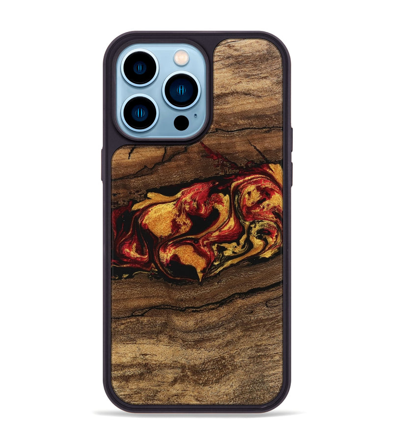 iPhone 14 Pro Max Wood Phone Case - Noble (Red, 746476)