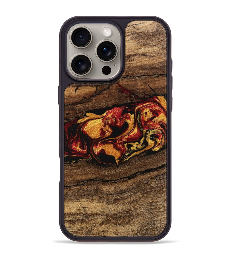 iPhone 16 Pro Max Wood Phone Case - Noble (Red, 746476)