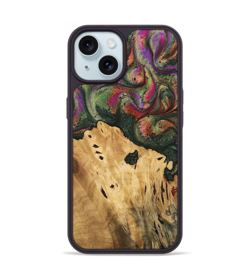 iPhone 15 Wood Phone Case - Brice (Green, 746478)