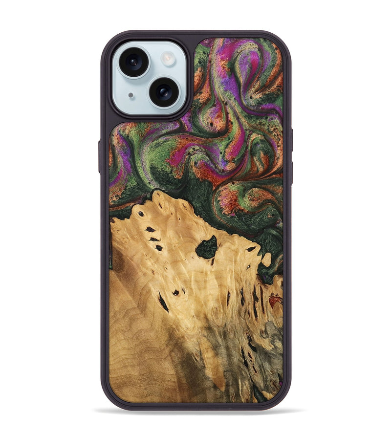 iPhone 15 Plus Wood Phone Case - Brice (Green, 746478)