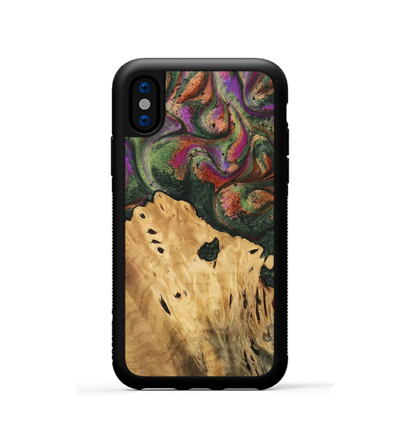 iPhone Xs Wood Phone Case - Brice (Green, 746478)