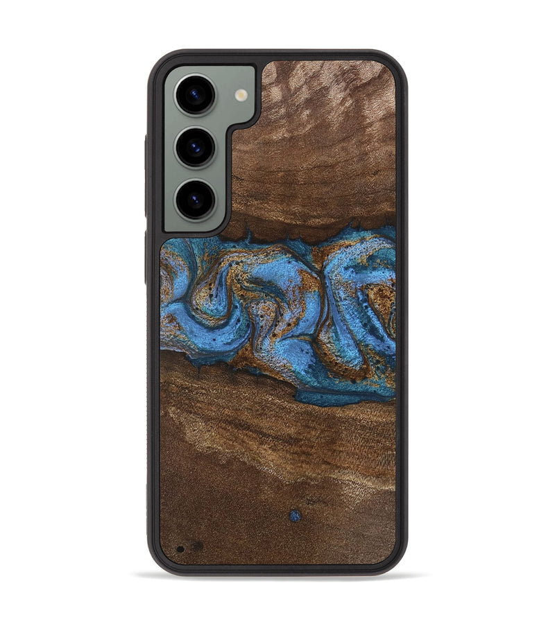 Galaxy S23 Plus Wood Phone Case - Josue (Teal & Gold, 746485)