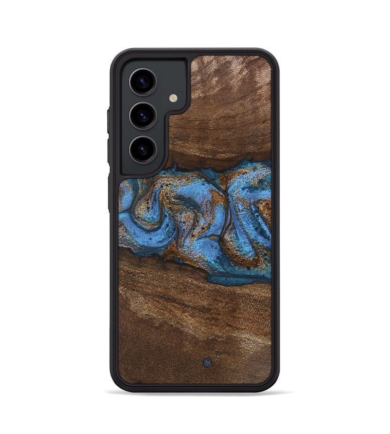 Galaxy S24 Wood Phone Case - Josue (Teal & Gold, 746485)