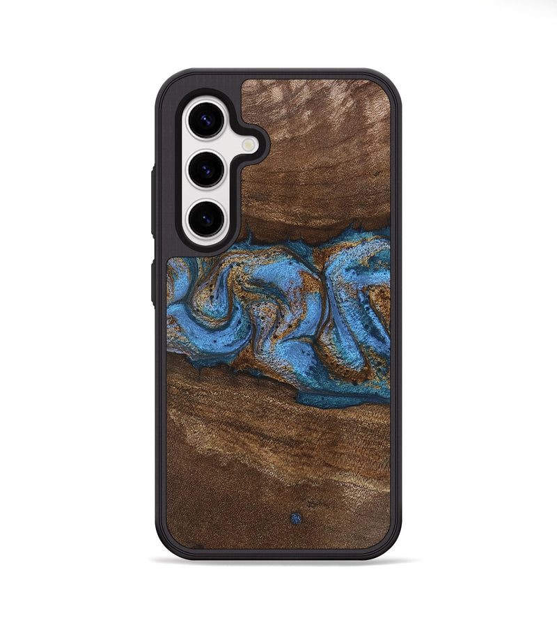 Galaxy S25 Plus Wood Phone Case - Josue (Teal & Gold, 746485)