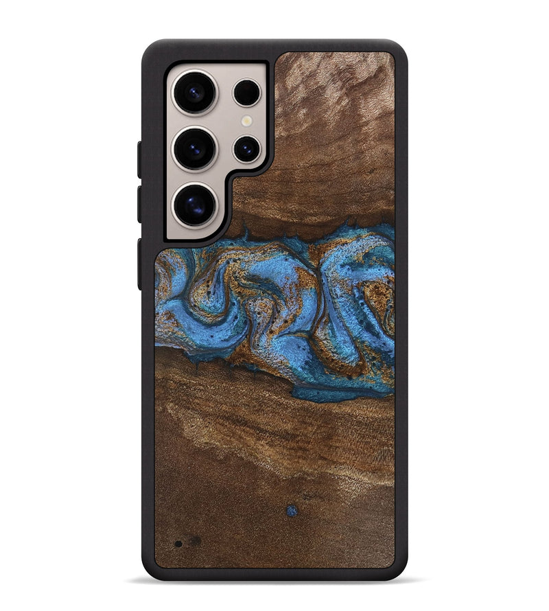 Galaxy S25 Ultra Wood Phone Case - Josue (Teal & Gold, 746485)