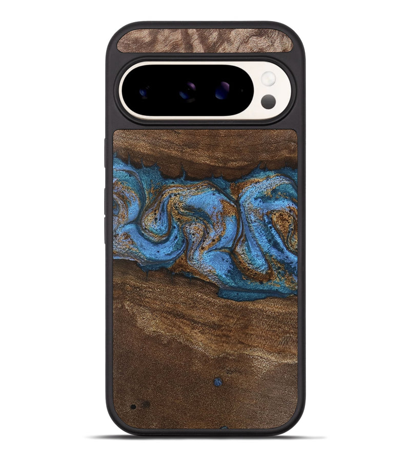 Pixel 9 Pro XL Wood Phone Case - Josue (Teal & Gold, 746485)