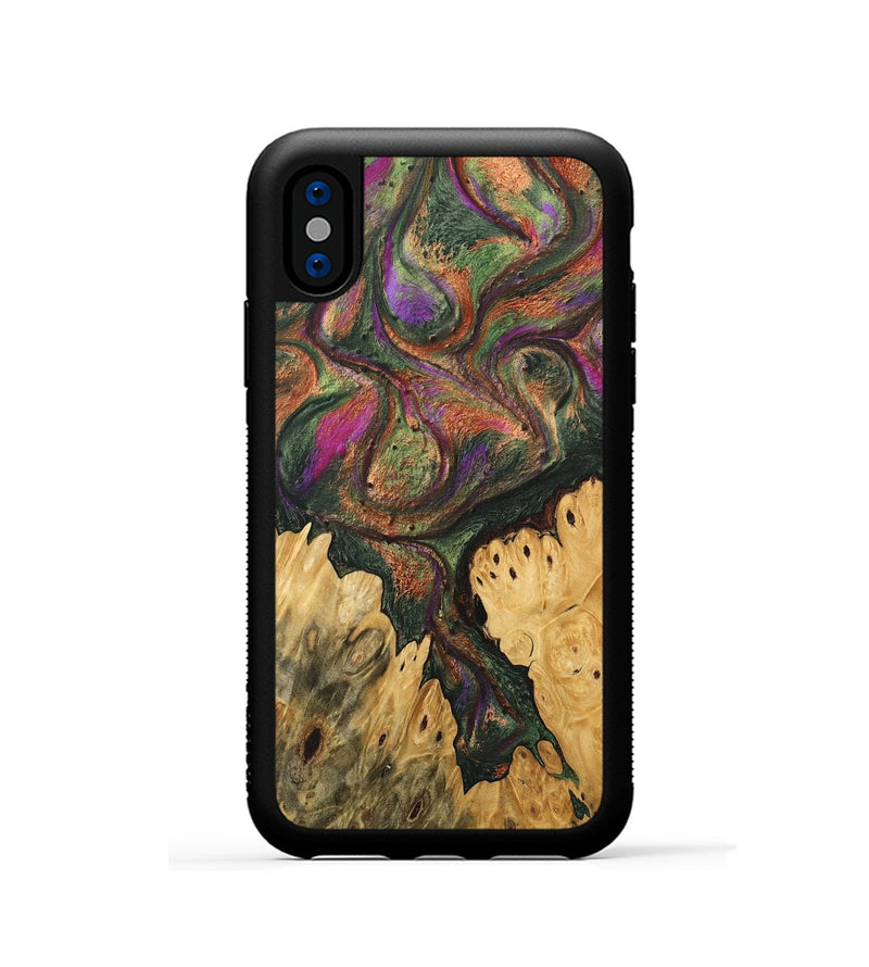 iPhone Xs Wood Phone Case - Kyren (Green, 746486)