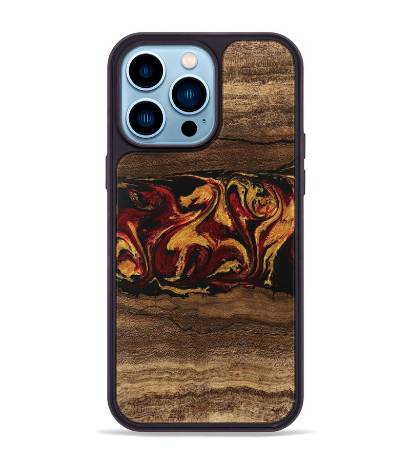 iPhone 14 Pro Max Wood Phone Case - Edwina (Red, 746488)