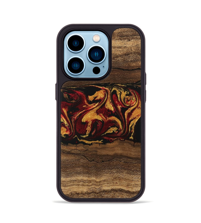 iPhone 14 Pro Wood Phone Case - Edwina (Red, 746488)